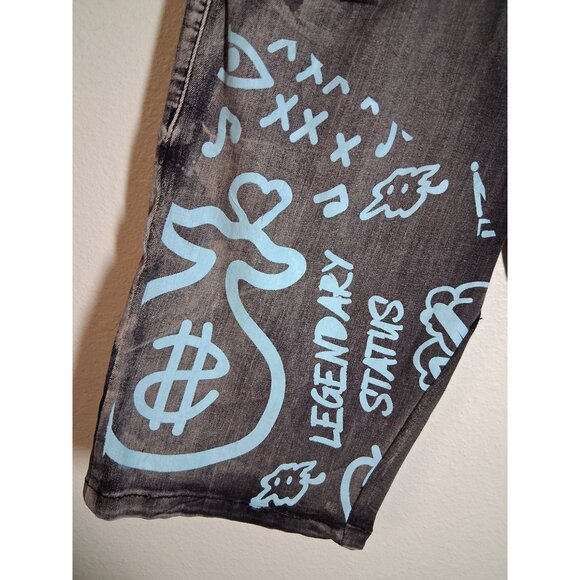 NWT Legendary Status Denim Blue Jeans Distressed Grunge Streetwear Skater Sz 36 - Picture 2 of 9